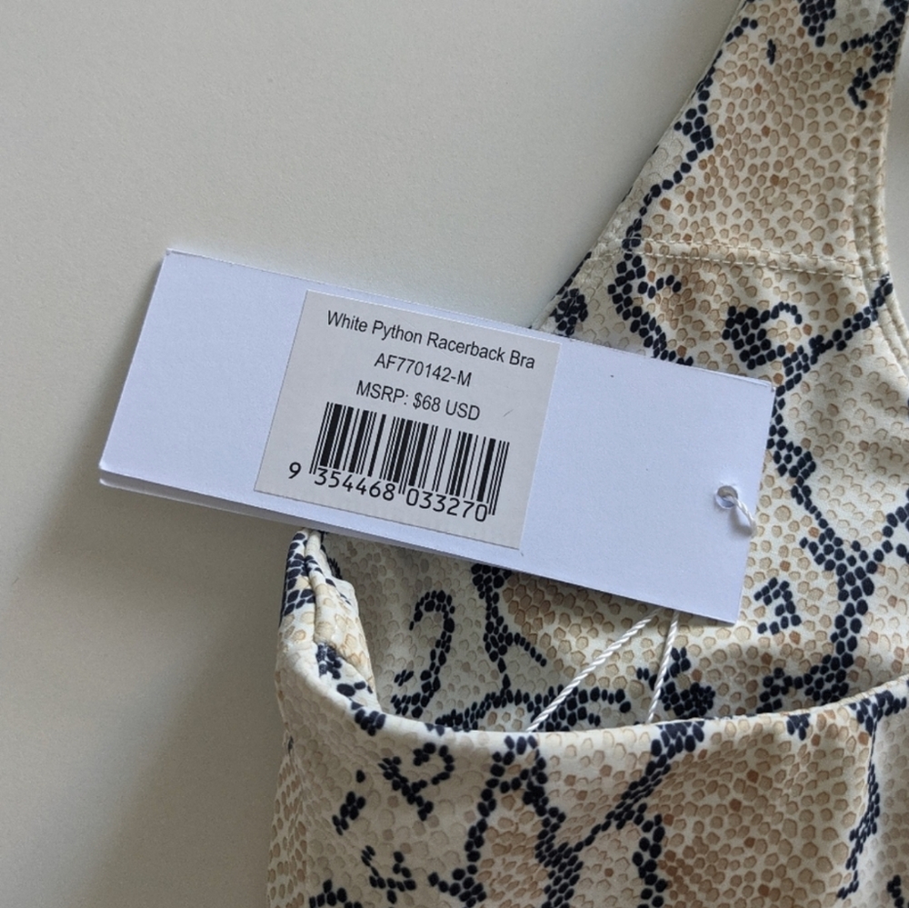 {All Fenix} Brand New White Python Racerback Bra - Picture 9 of 10